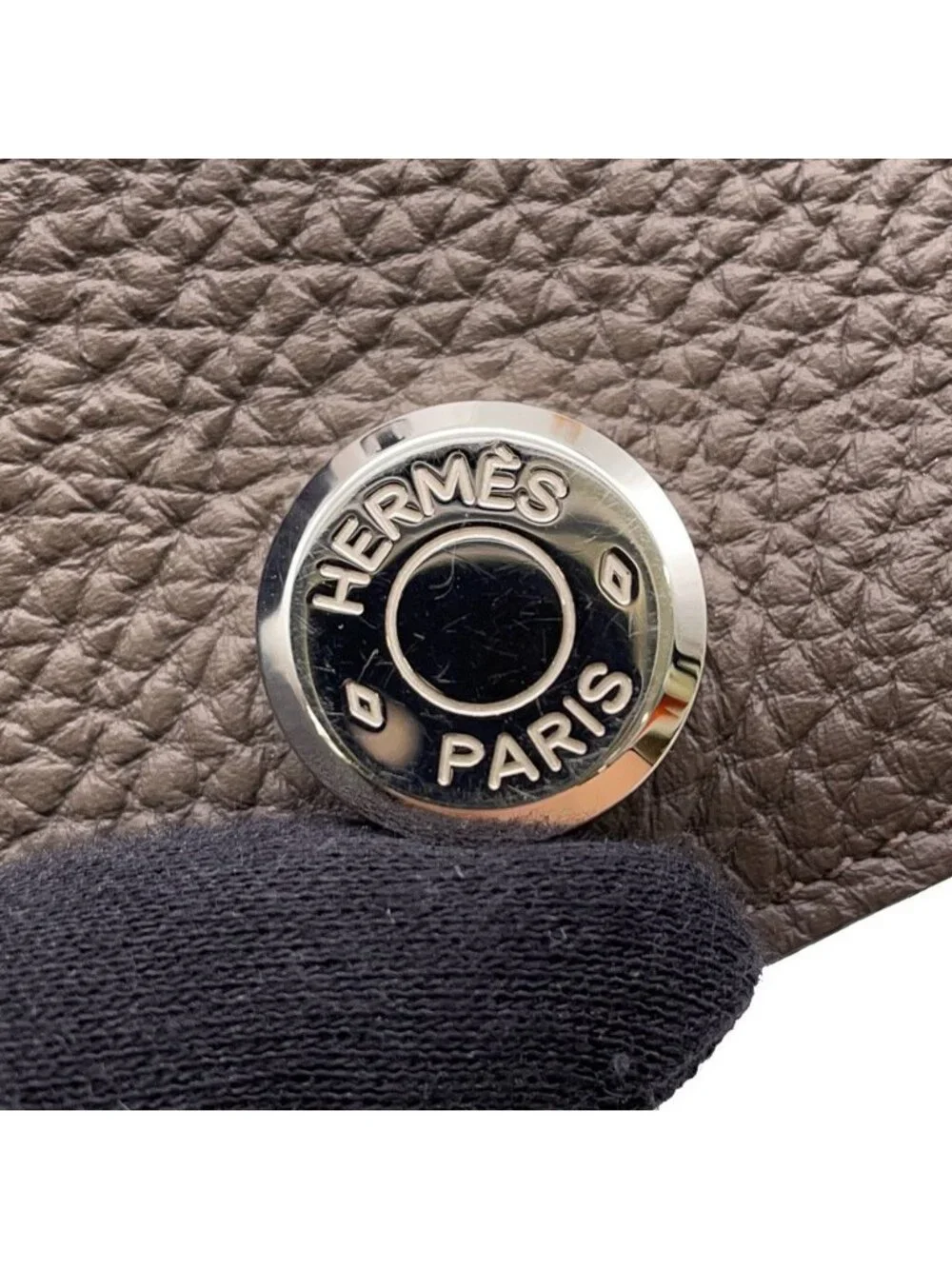 Hermes Coin Case Dogon Etain Silver Togo Wallet Purse